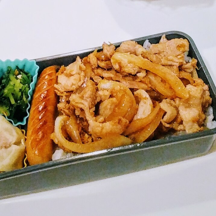 豚の生姜焼きのお弁当♡